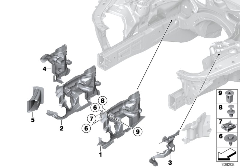 Diagram Mounting parts, engine compartment for your 2015 BMW M235i   