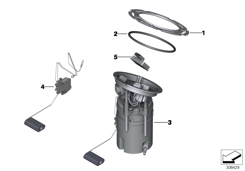 Diagram Fuel pump and fuel level sensor for your BMW