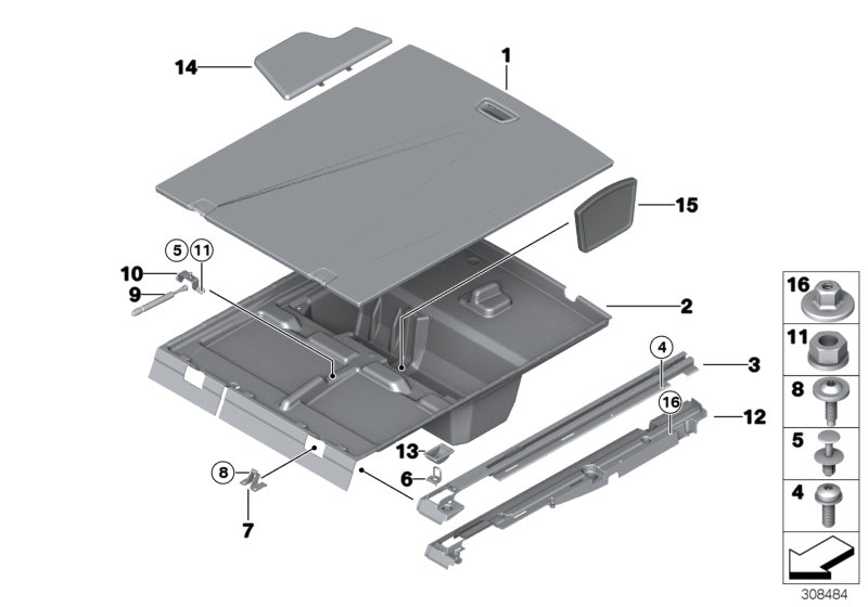 Diagram Trim panel, trunk floor for your BMW