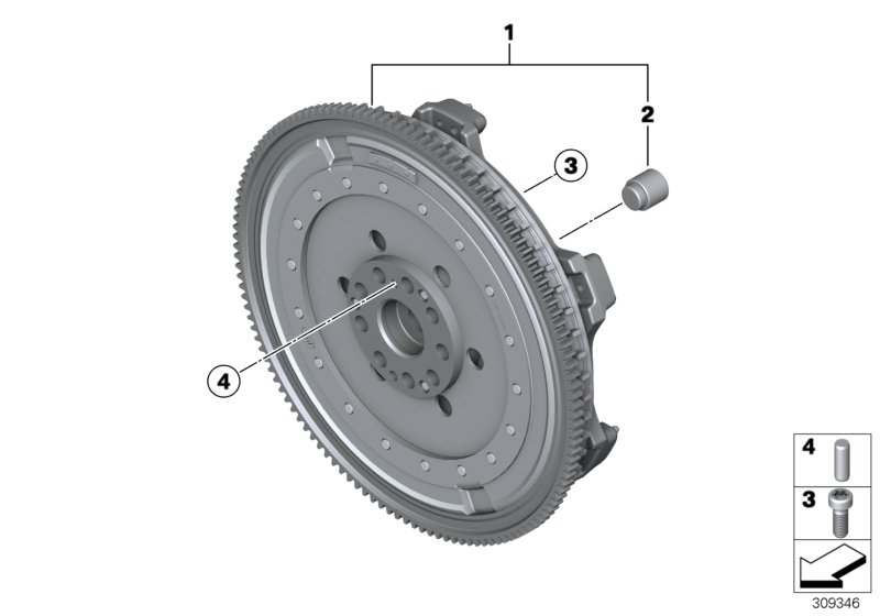 Diagram Flywheel / Twin Mass Flywheel for your BMW