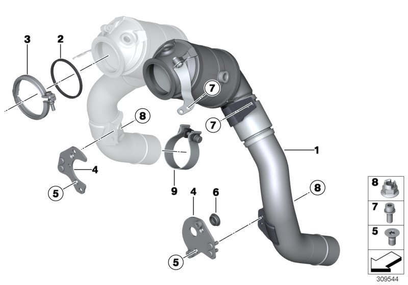 Diagram Engine-side catalytic converter for your 2018 BMW M240i   
