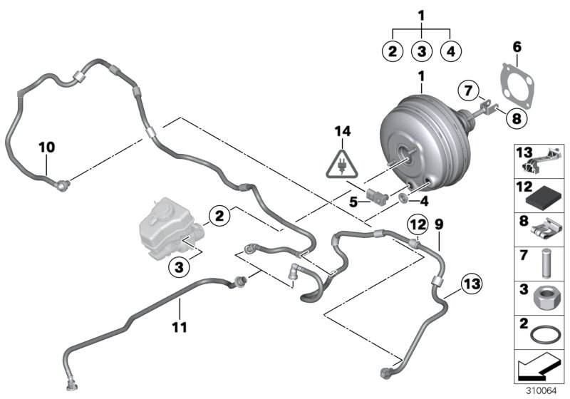 Diagram Power brake unit depression for your 2010 BMW M5   