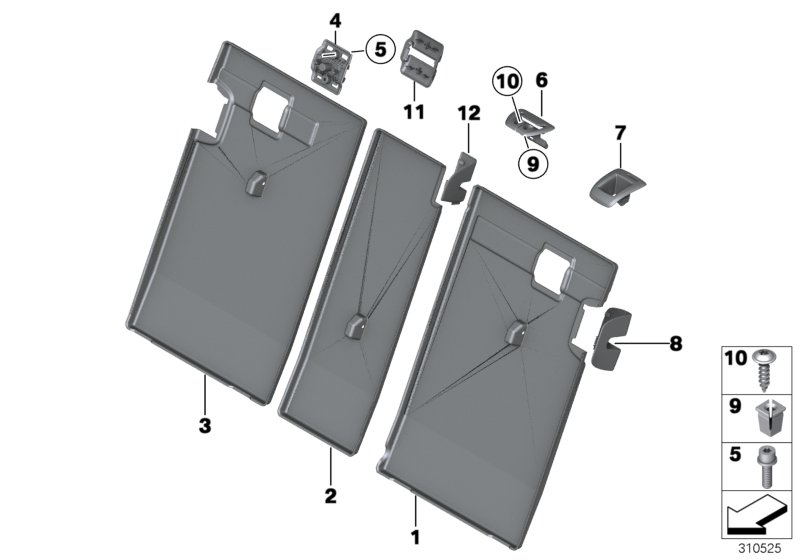 Diagram Seat, rear, seat trim covers for your 2023 BMW X3  30eX 