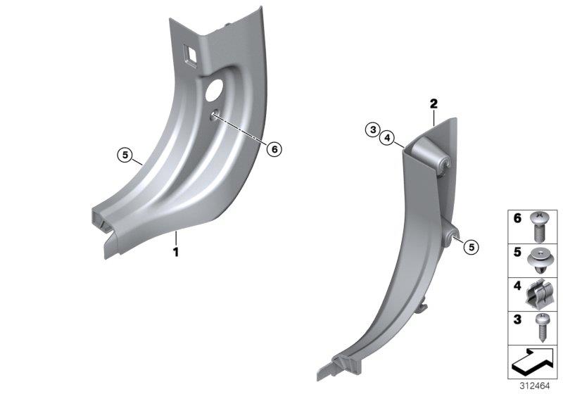 Diagram TRIM PANEL LEG ROOM for your BMW