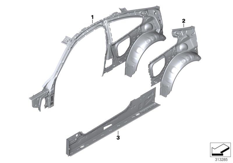 Diagram Side frame section, inner for your BMW