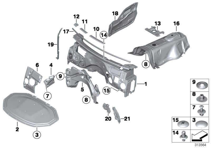 Diagram SOUND INSULATING FRONT for your 2018 BMW X2 28iX  