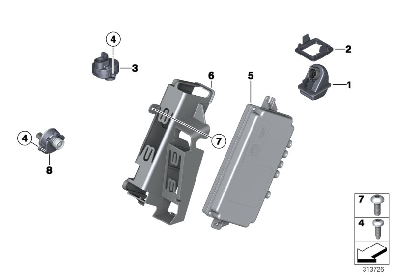 Diagram Backup camera with top and side view for your BMW X6  