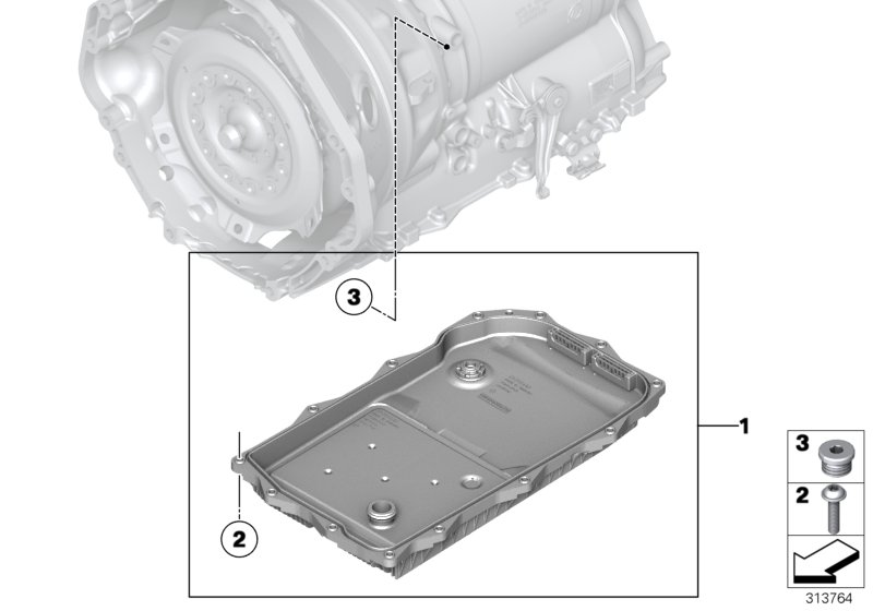 Diagram GA8HP45Z oil pan for your 2013 BMW 535iX   