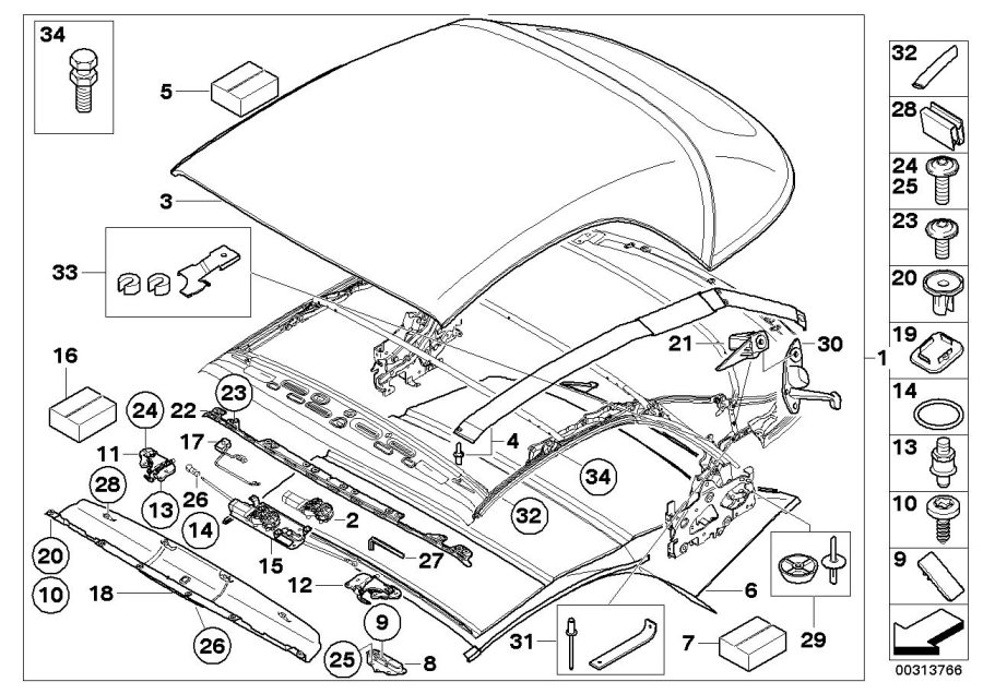 Diagram Folding top for your BMW