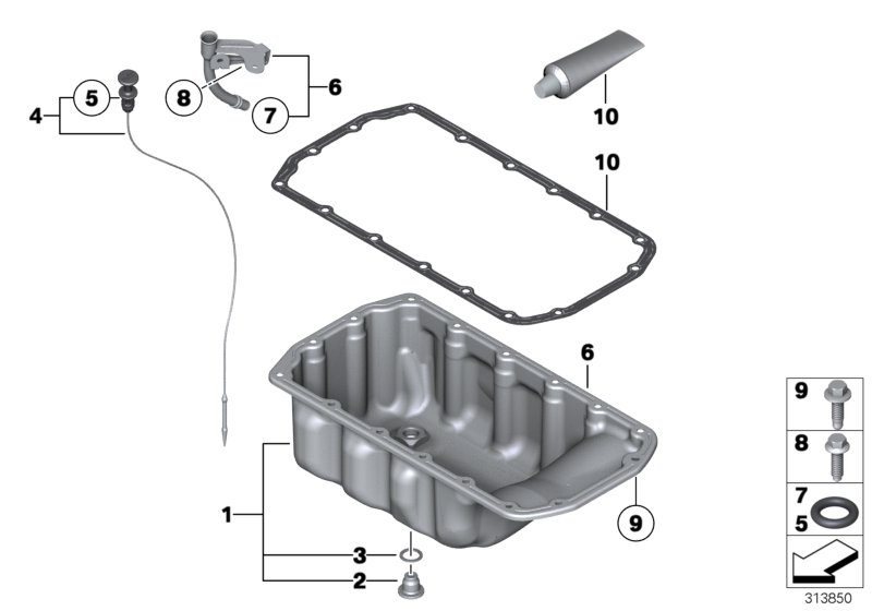 Diagram OIL PAN/OIL LEVEL INDICATOR for your MINI