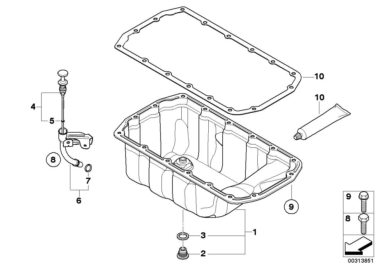 Diagram OIL PAN/OIL LEVEL INDICATOR for your MINI