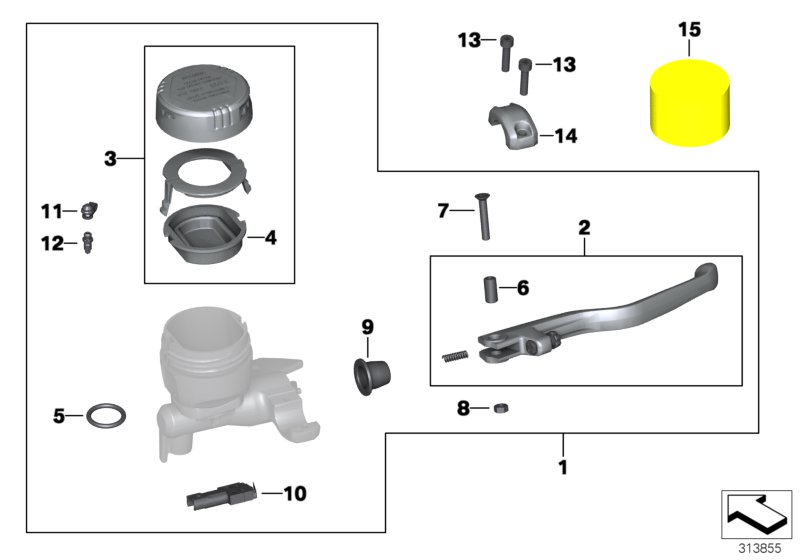 Diagram Handbrake lever for your BMW