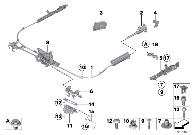 Diagram Hardtop, retractable, locks for your BMW 335i  