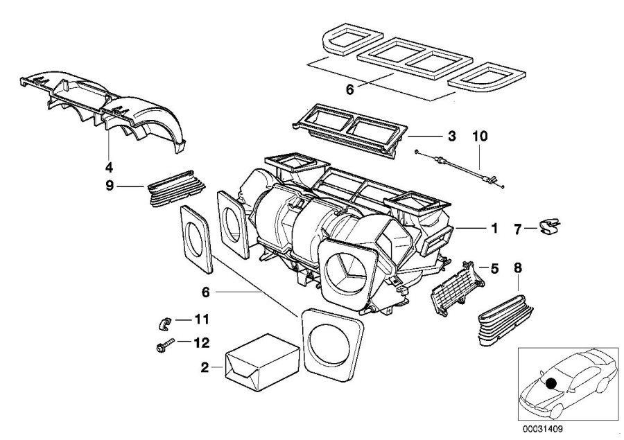 Diagram Housing parts - air conditioning for your BMW