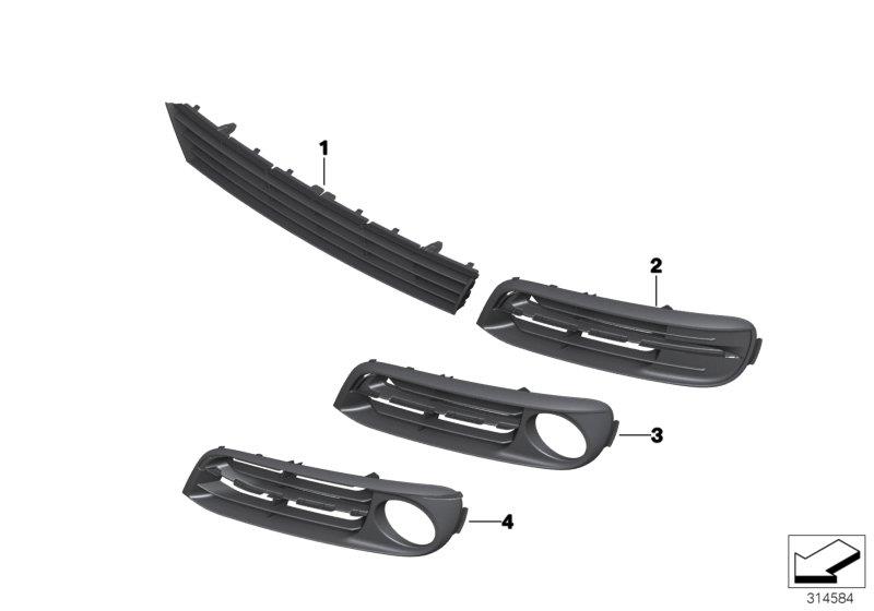 Diagram TRIM PANEL AIR INLET for your BMW