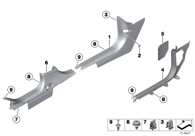 Diagram TRIM PANEL LEG ROOM for your MINI