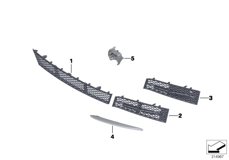 Diagram Trim, decor elements, front for your BMW 528iX  