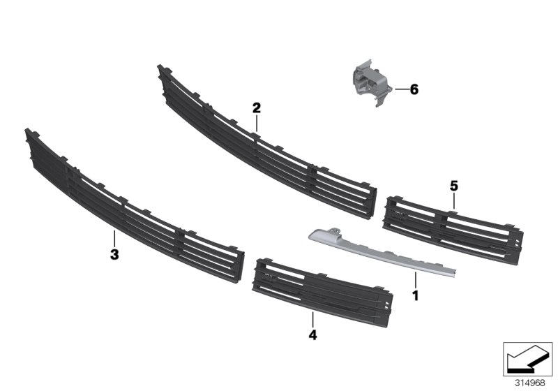 Diagram Trim, decor elements, front for your 2010 BMW M6   