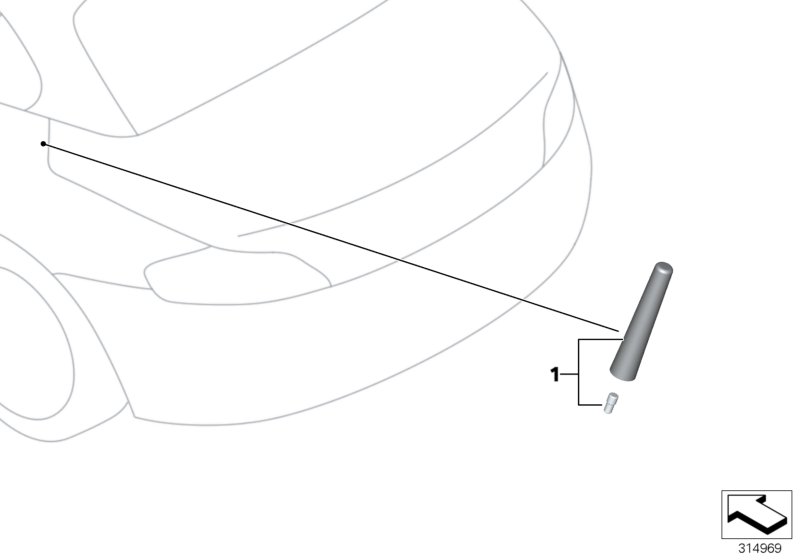 Diagram Rod antenna SPORT for your 1996 BMW