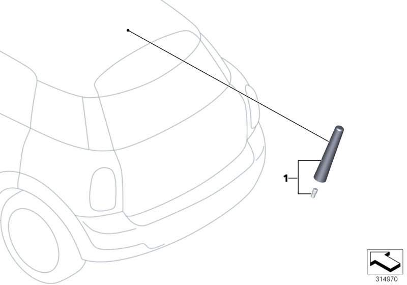 Diagram Rod antenna SPORT for your MINI