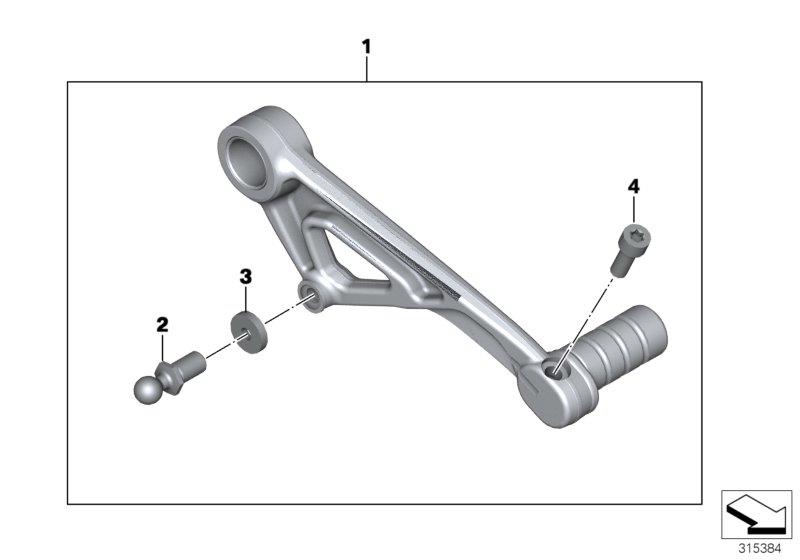 Diagram Shift lever, adjustable for your 2017 BMW R1200GS   