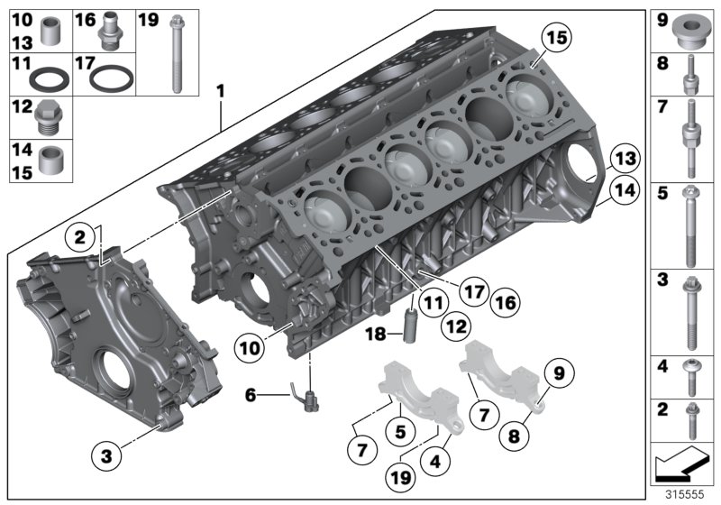 Diagram Engine Block for your 2013 BMW