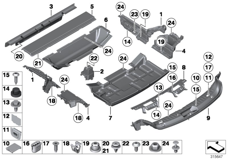 Diagram Trim panel, trunk floor for your 2015 BMW M6   