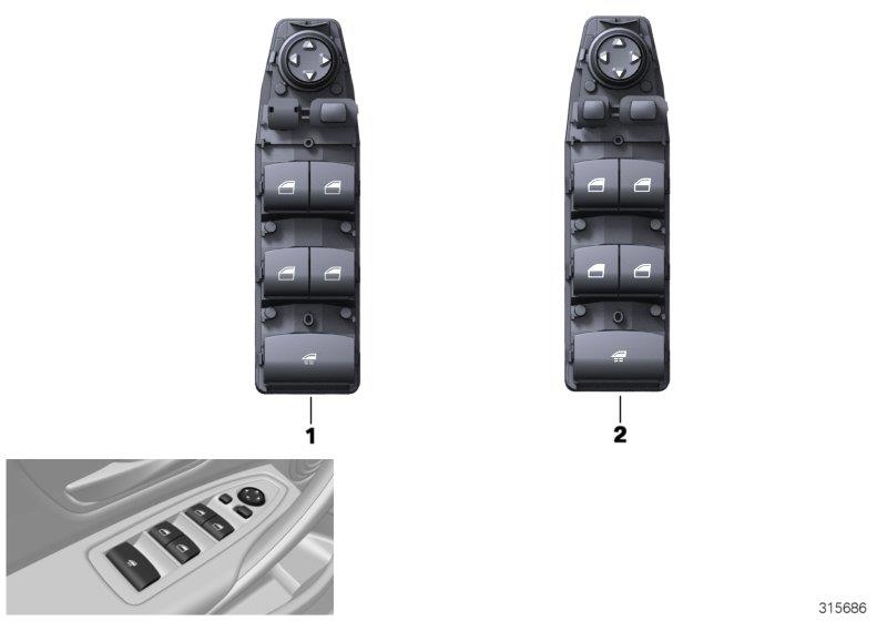 Diagram Window lifter switch, driver"s side for your BMW