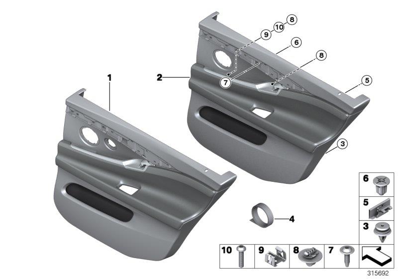 Diagram Door trim, rear for your BMW