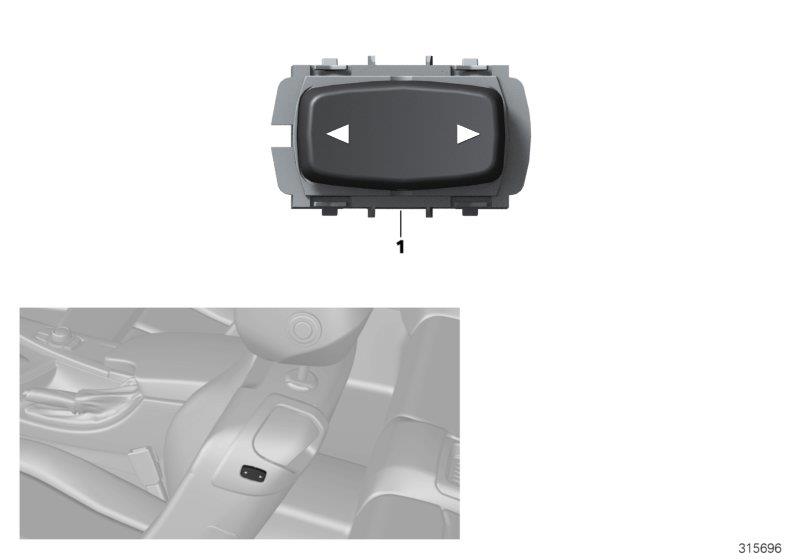 Diagram Switch for seat adjustment, rear entry for your BMW