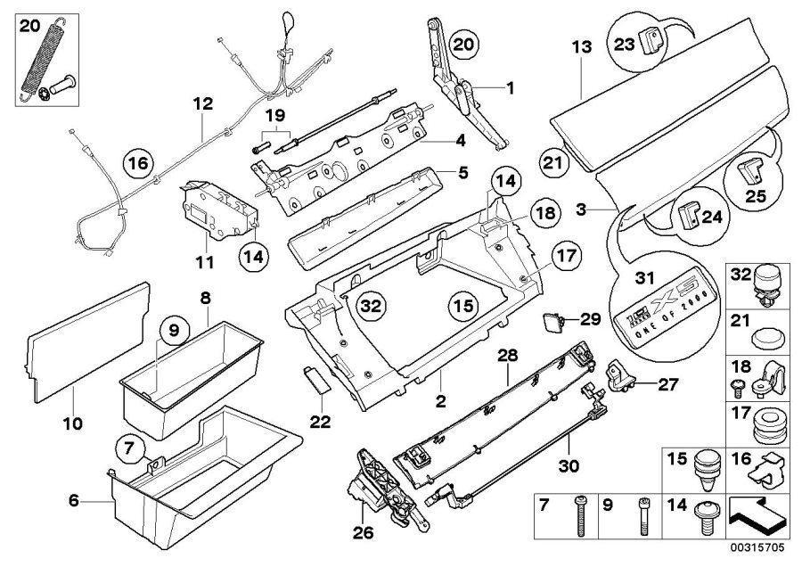 Diagram Glove box for your 2012 BMW 750LiX   