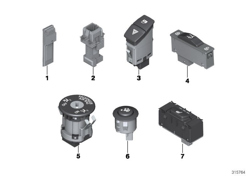 Diagram VARIOUS SWITCHES for your BMW 320i  