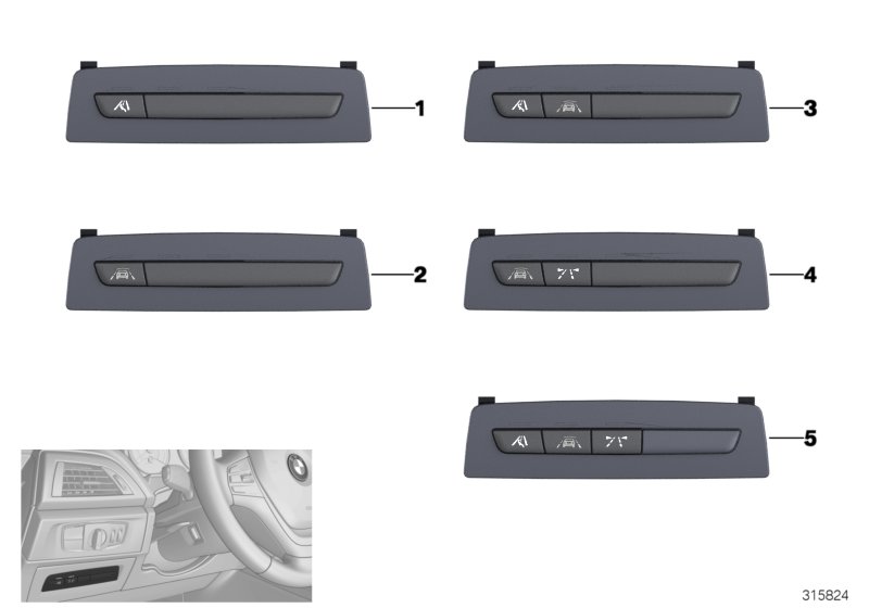 Diagram User-control, driver assistance systems for your BMW