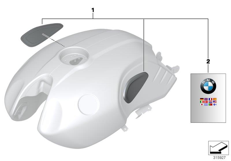 Diagram Knee pads for your 2019 BMW R nineT Racer   