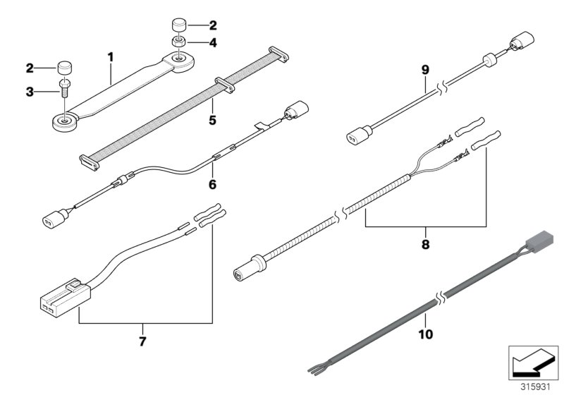 Diagram Various additional wiring sets for your 1995 BMW
