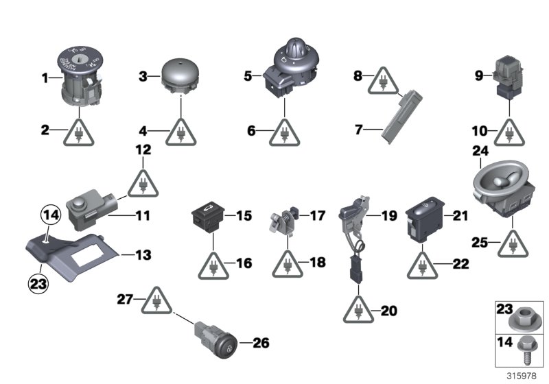 Diagram VARIOUS SWITCHES for your MINI