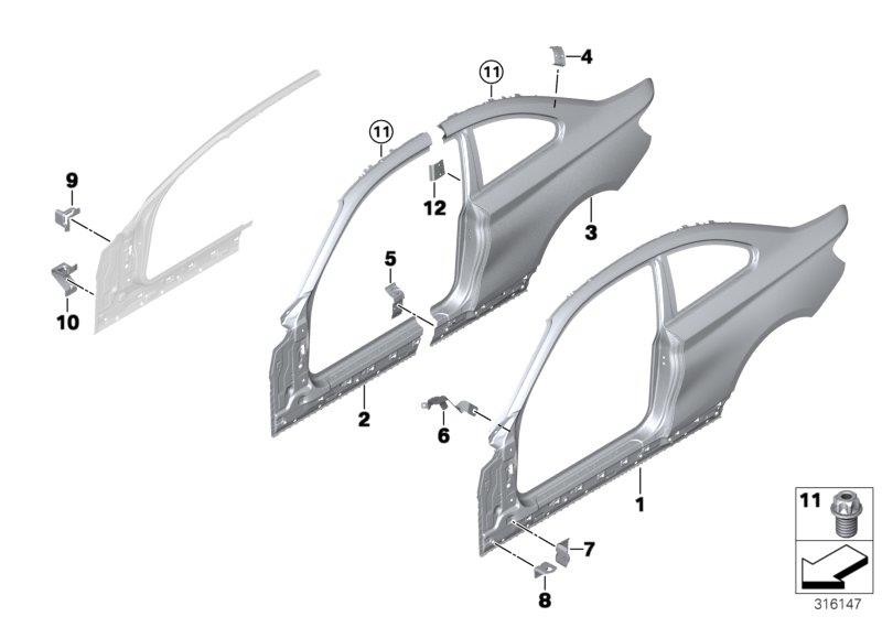 Diagram Body-side frame for your BMW M2  