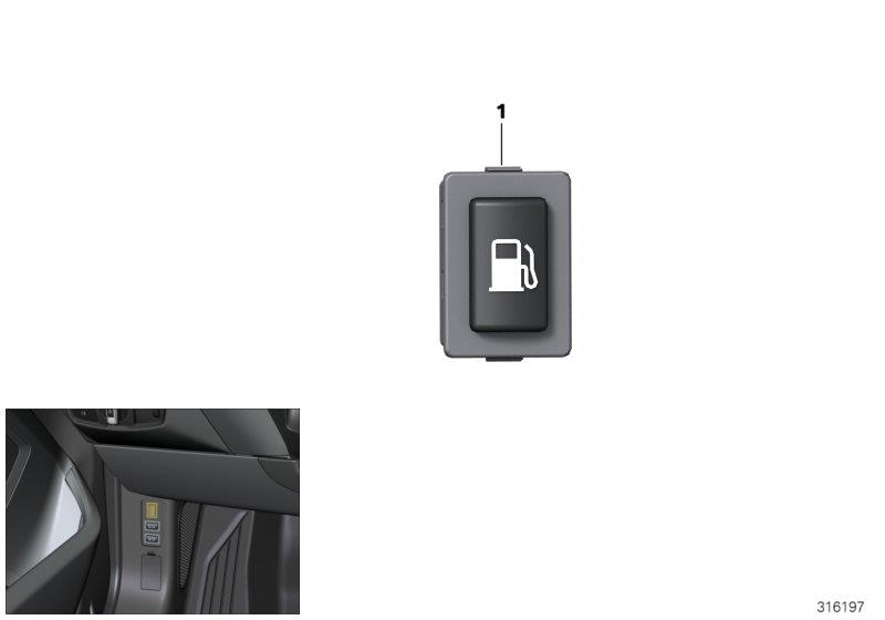 Diagram Switch for fuel cover lock for your BMW