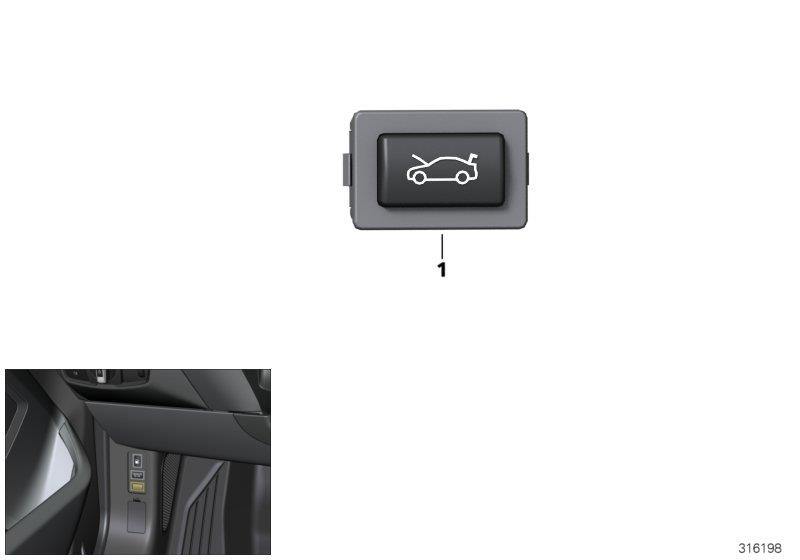 Diagram TRUNK UNLOCKING SWITCH for your 2021 BMW 330e   