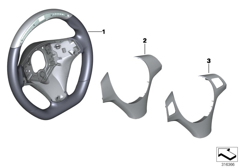 Diagram Performance steering wheel with display for your 2014 BMW X1   