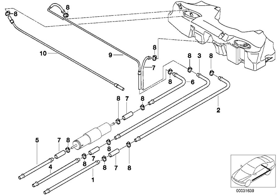 Diagram Fuel pipe for your 2018 BMW X2 28iX  