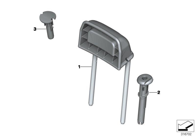 Diagram Rear seat head restraint for your BMW