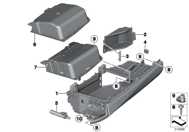 BMW 535dX Glove box. Schwarz - 51169205976 | BMW of Monterey, Seaside CA