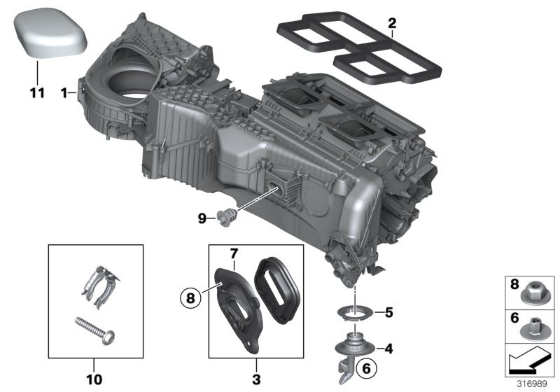 Diagram HOUSING PARTS - AIR CONDITIONING for your 2015 BMW 435i   