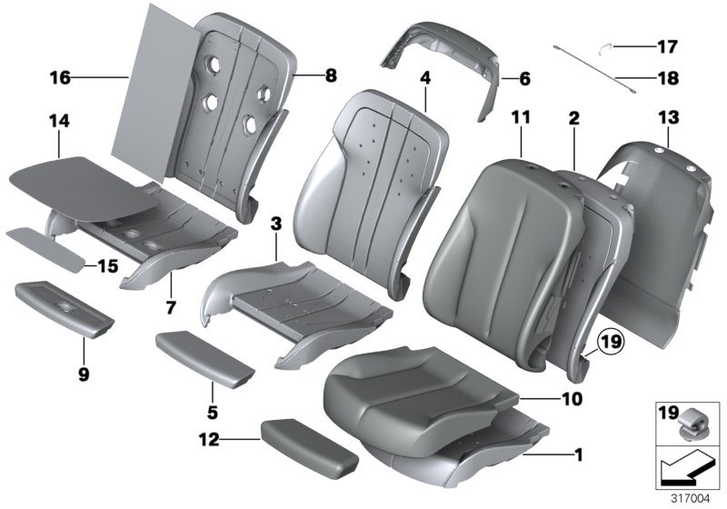 Diagram Seat, front, upholstery and cover for your 2009 BMW M6   