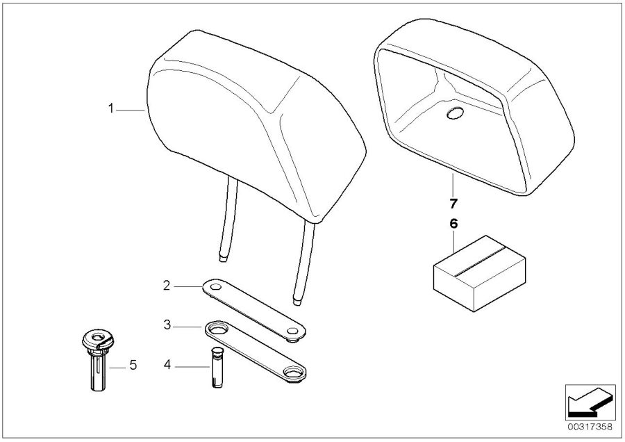 Diagram Seat, front, head restraint for your 2023 BMW X3  30eX 