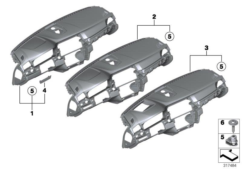 Diagram Trim panel dashboard for your 1988 BMW M6   