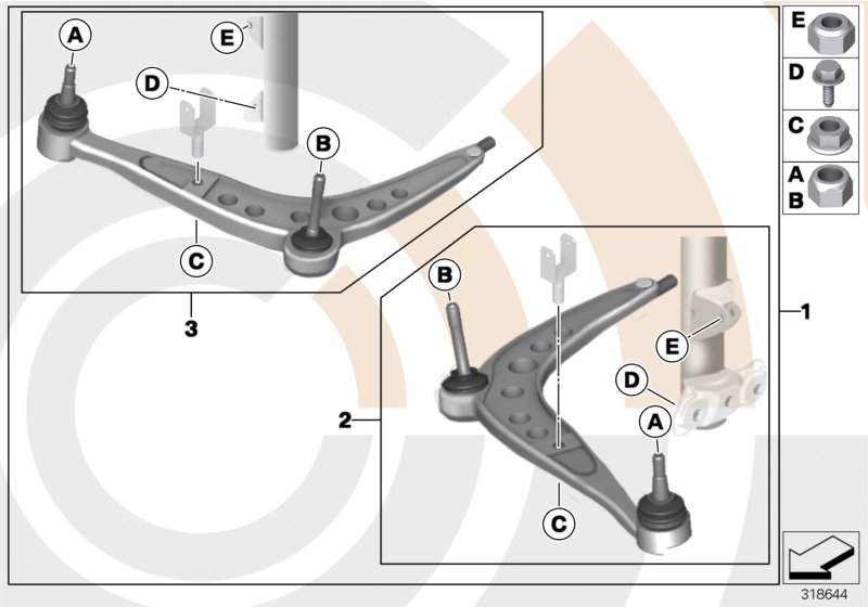 Diagram Service kit control arm / Value Line for your 2014 BMW M6   