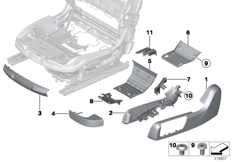 Diagram SEAT FRONT SEAT COVERINGS for your 2006 BMW M6   