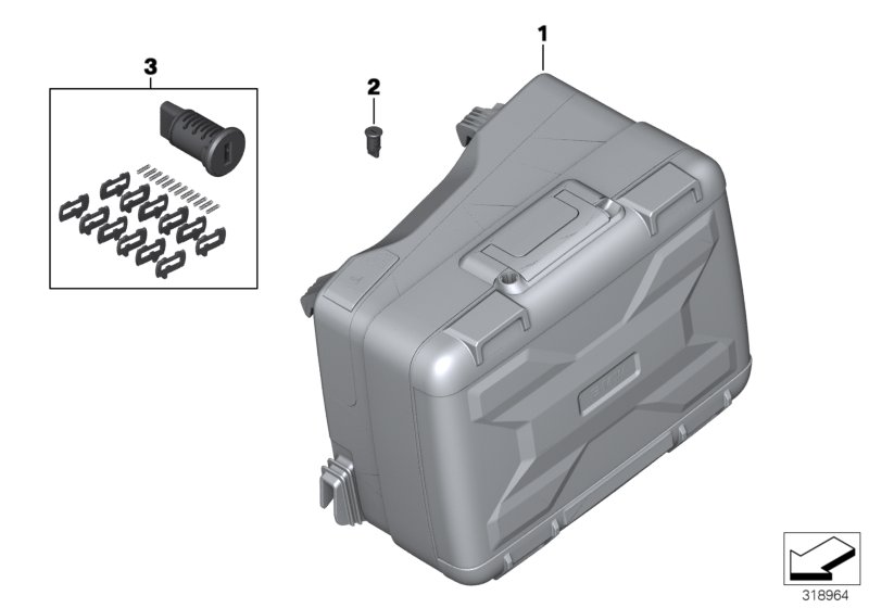 Diagram Vario case for your 2009 BMW R1200GS Adventure   